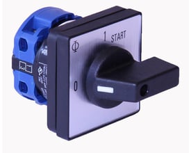 Kraus & Naimer startomskifter CA10 A178-600 E med frontmontering, 0-1-START funktion og 20A.