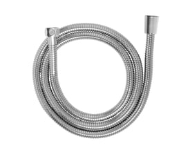 Pressalit Wave lux bruseslange i krom, 1,5 meter lang, lavet af rustfrit stål med blank overflade og klare endetilslutninger.