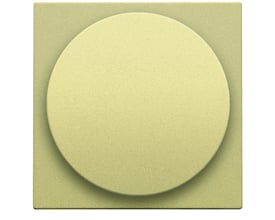 Niko afdækning til lysdæmper i gold coated finish, med en rund centerflade der passer til drejepotentiometer.