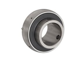 Asahi UC 205 indsatsleje med metalydre- og indre ring samt sort tætningsring, vist isoleret på hvid baggrund.