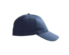 ID Identity stretch cap i mørkeblå, one size, med lukket bagside og god pasform på hvid baggrund.