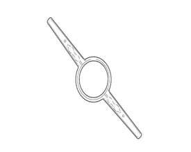 Vaillant afstandsholder til skorstenssplit med 80 mm diameter, vist som en teknisk tegning på hvid baggrund.