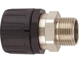 HellermannTyton forskruning i sort PA66 med metalgevind, model F/Ø54-SM-M50, IP66.