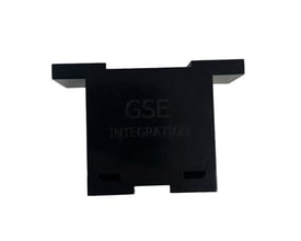 GSE endekappe til 40x60 mm tagskinne i sort plast med præget GSE INTEGRATION logo på forsiden.