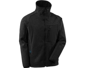 Mascot jakke 17105-309 i melert sort, størrelse 3XL, med kropsnær pasform og flere lynlåslommer.