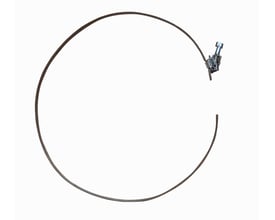 Spændebånd med en justerbar diameter fra 60 til 165 mm og en 6-tommers størrelse, vist på hvid baggrund.