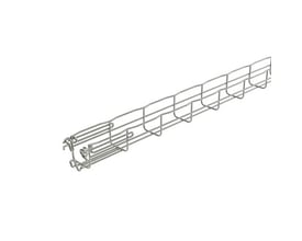 Detaljeret vinkel af Legrand gitterbakke FC med fokus på Fasclic+ samlingen og det syrefaste rustfri stål.