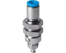 Festo ESH-HC-2-QS sugekopholder i metal med blå vakuumtilslutning og højdekompensator.