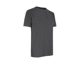 ID Identity T-shirt i stretch bomuld i farven silver grey, størrelse L, med feminin rund halsudskæring.