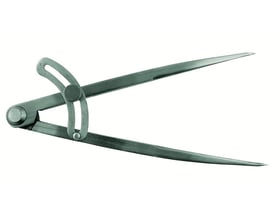 Diesella stikpasser på 150 mm med buede ben, hærdede spidser og nittet hængsel i blankstål.