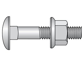 Detaljeret illustration af Wibe skruesæt 2S, vist som bolt MVBF 8x40 og møtrik M6MF 8.
