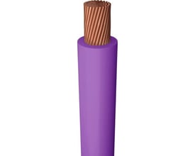 Violet H05Z-K monteringsledning med tværsnit på 0,5 mm² og finrådet kobberleder, isoleret med halogenfri kappe.