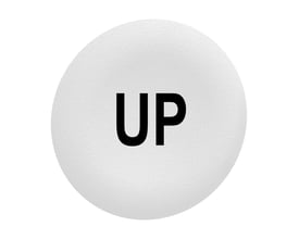 Schneider Electric løs trykflade til Harmony trykknapper, hvid med sort "UP" tekst, Ø30 mm.