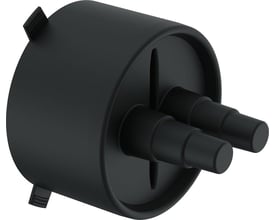 Tilbehør til Ecoflex rør: Uponor endetætning med O-ring og rustfri stål spændebånd på hvid baggrund.