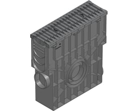 NID sandfang 160 x 500 mm i sort PA-GF med kraftig rist, designet til 25 tons belastning og effektiv sandopsamling.