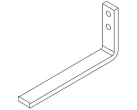 Cubic skinneforbindelse 1 L2:6P FB243544T med to monteringshuller i en L-formet konstruktion.