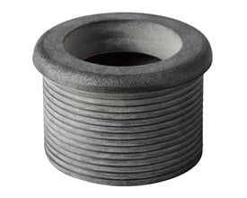 Geberit Silent db20 gummimanchet, grå, med 50 mm indvendig diameter og udvendig gevind, vist isoleret.