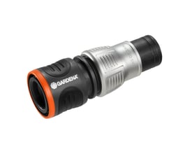 Gardena Premium slangekobling med vandstop til 1/2" slanger, vist på hvid baggrund.
