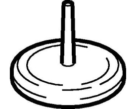 Diagram af et sort Geberit PEH afpropningsstykke til 56 mm rør, illustrerer form og funktion.