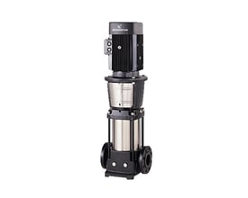 Grundfos CR 32-3 A-F-A-E-HQQE pumpe med tydelig Grundfos logo på motoren og rustfri stålkrop.