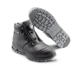 Elten Reaction XXT Pro BOA S3 sikkerhedsstøvle i sort læder med BOA-lukning og kraftig sål.