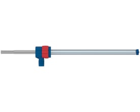 Detaljebillede af Bosch Hammerbor Clean MAX-8X's SDS max-tilslutning og støvudsugningsrør, der viser den robuste konstruktion.