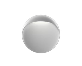 Flindt vægarmatur fra Louis Poulsen, Ø300, i aluminium, med asymmetrisk lysudsendelse nedad.
