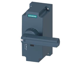 Siemens direkte betjeningsmekanisme i grå, størrelse 3, til 3KF afbrydere med låsefunktion i OFF position.