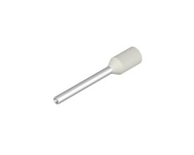 Weidmüller isoleret terminalrør H0,5/18D W til 0,5mm² ledere, hvid polypropylen.
