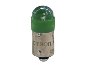 Omron A22NZ trykknap tilbehør med grøn LED lampe til 24 VAC/DC, model A22NZ-L-GC.
