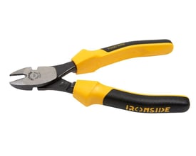 Ironside kraftsidebidetang på 180 mm med åbne skær og gul-sort 2-komponentgreb, set skråt fra siden.