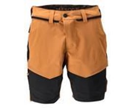 MASCOT® CUSTOMIZED 22149-605 shorts i nøddebrun med sorte forstærkninger og en benlængde på 29 cm.