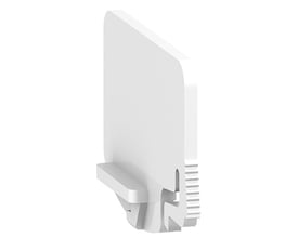 Schneider Electric terminal barrier, 10 stk, hvid plast med detaljeret udformning til klemmer og forsegling, 20mm høj og 36mm dyb.