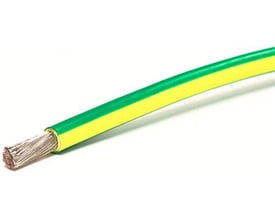 Texiline HF90 monteringsledning med 35 mm² tværsnit i gul og grøn, med fortinnet kobberleder og halogenfri kappe.