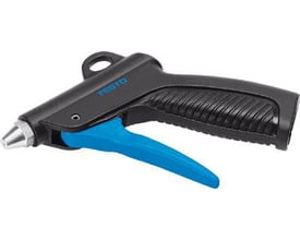 Festo luftsparepistol LSP-1/4-C i sort plastik med blå aftrækker og logo på hvid baggrund.