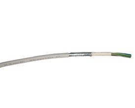 Grå armeret installationskabel HFBH-J 5G6, med markeringer 300/500V DanCables CE 2018/26 0011M.