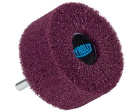 Tyrolit vlies slibevifte 40x20-6x40 mm med grov A-korn i lilla, med synligt Tyrolit logo i midten og metalspindel til montering.