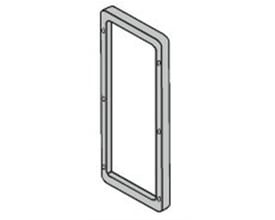 3D-rendering af en rektangulær ramme, der er et tilbehør til Schneider Electric S3D kabinetter.