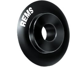 Detaljeret visning af Rems ST 1/8-4" skærehjulets sorte, metaloverflade og centerhul.