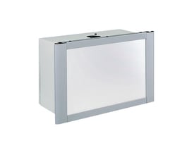 Schneider Electric Spacial S3Cm kontrolskab til HMI, H300xB300xD200 mm, med grå aluminiumsramme og hvid front.