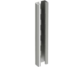 Schneider Electric montageskinne 40 FZV, 270 mm lang, i varmgalvaniseret stål med synlige monteringshuller.