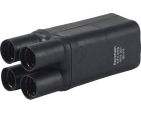 TE Connectivity 4-leder endeafslutning 502K016 for 70-150mm² kabler, sort gummi med Raychem mærkning.