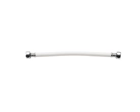 VAERK tilslutningsslange i hvid PVC med 1/2" messing møtrikker i begge ender, 400 mm lang.