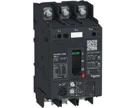 Schneider Electric TeSys GV4 motorværn med 50A indstillingsområde og 100kA brydeevne, vist med grøn OFF-knap og LED-indikatorer.