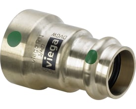 Viega Megapress overgang i rustfrit stål med 3/4" tilslutning og 18 mm presfitting.