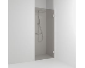Svedbergs Enkel 180° bruseniche på 98,5 x 200 cm med krom og bronze, monteret i et badeværelse.