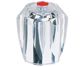 Grohe brillantgreb til 1/2" rør i klar akryl med en lille rød markering øverst, der tydeligt angiver koldt vand.