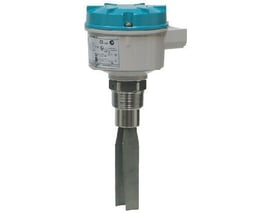 Siemens SITRANS LVS 100 punktmåler med vibrationsgaffel til niveaukontrol af tørre materialer, model R1 1/2" med 170mm gaffellængde og ATEX-certificering.