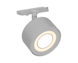 Sammensat billede af Nordlux Clyde Link LED armatur, der viser forskellige vinkler af den hvide lampe med lyset tændt.