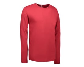 ID Identity langærmet t-shirt i rød, størrelse 3XL, fremstillet i blød antipillingkvalitet med rund hals.